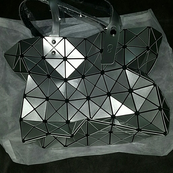Issey Miyake Handbags - Silver Geometric Tote