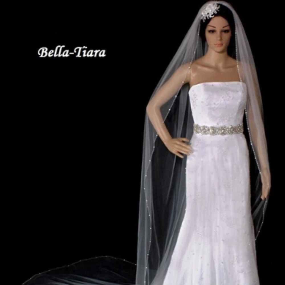 Simple Elegance Cathedral Crystal Edge Veil