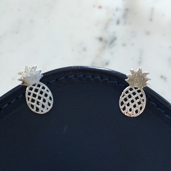 "Alani" Earrings || Silver Pineapple Studs - Picture 2 of 9