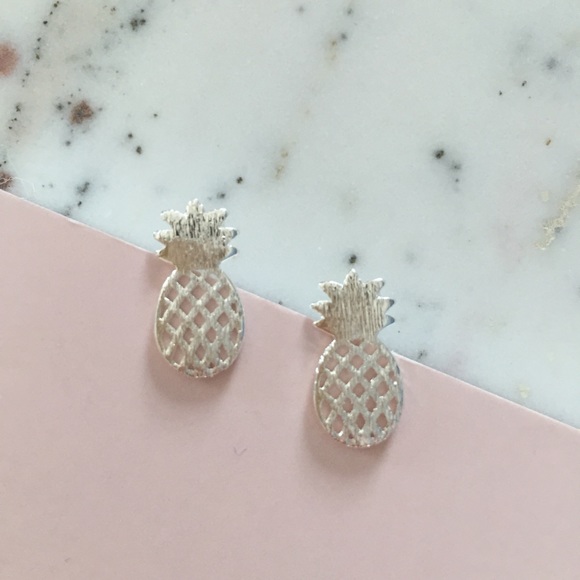"Alani" Earrings || Silver Pineapple Studs - Picture 5 of 9