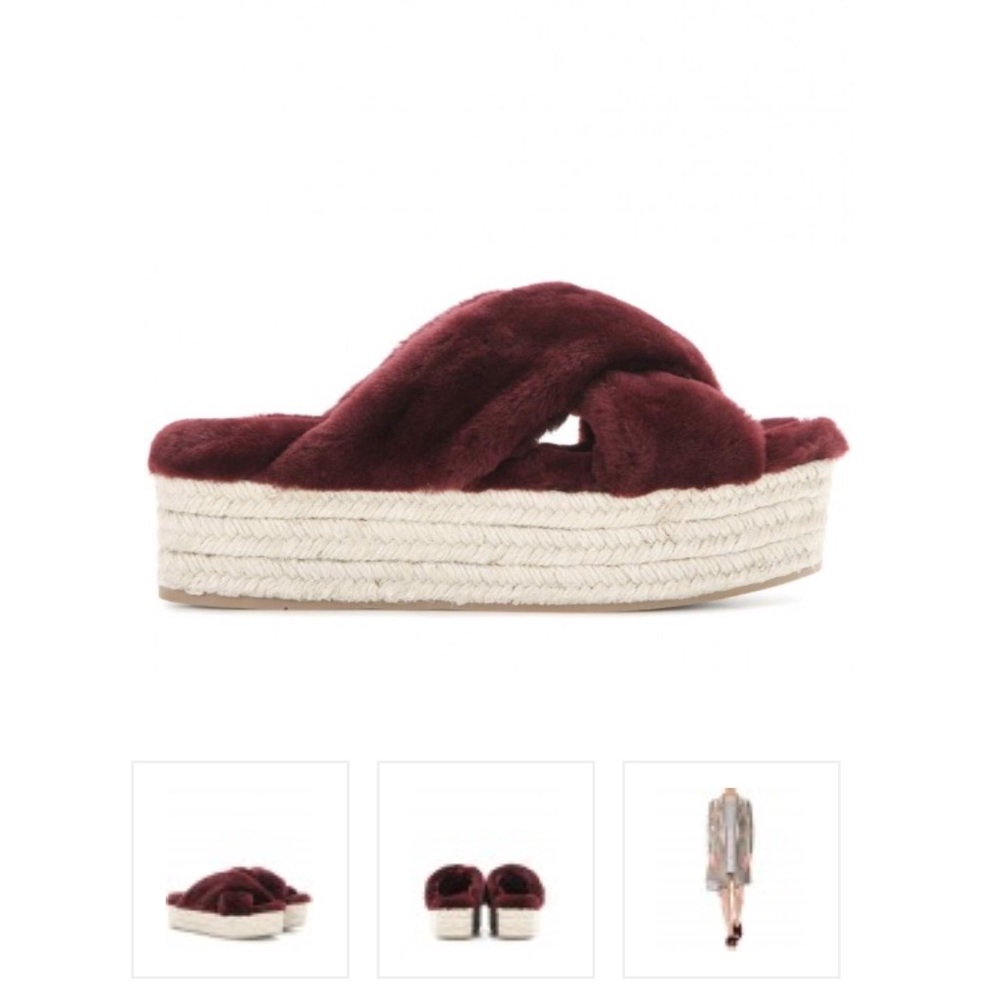 Miu miu fur platform espadrilles NWT