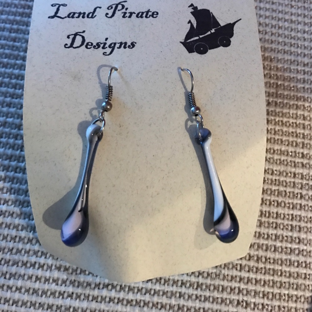 Glassblown purple earrings