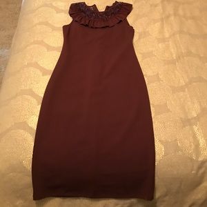 Zara oxblood fitted cocktail dress