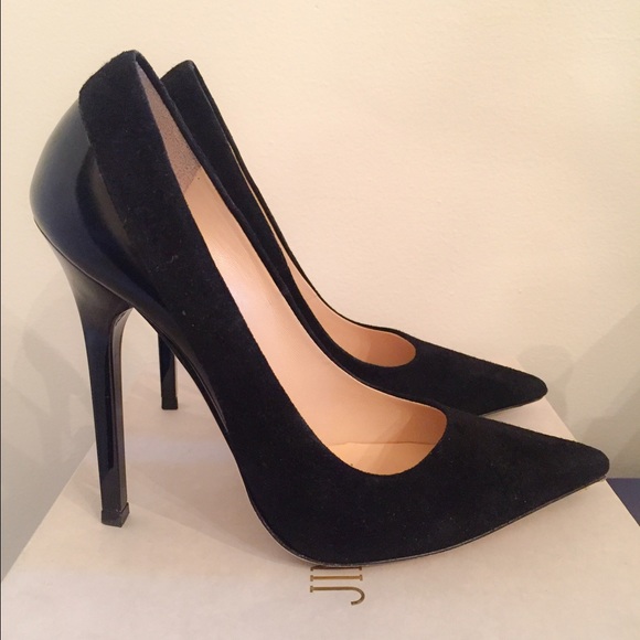 Like new Jimmy Choo Anouk 35 Black suede & patent - Picture 2 of 4