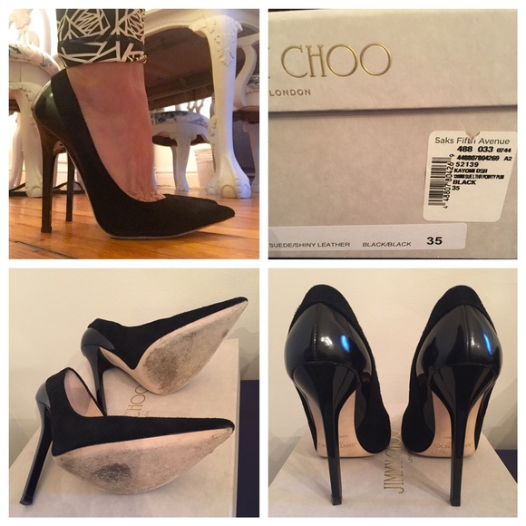 Like new Jimmy Choo Anouk 35 Black suede & patent - Picture 4 of 4