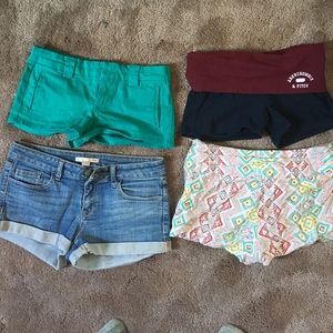 Four size 0 shorts