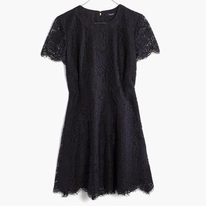 Madewell Floral Lace Dress in Navy