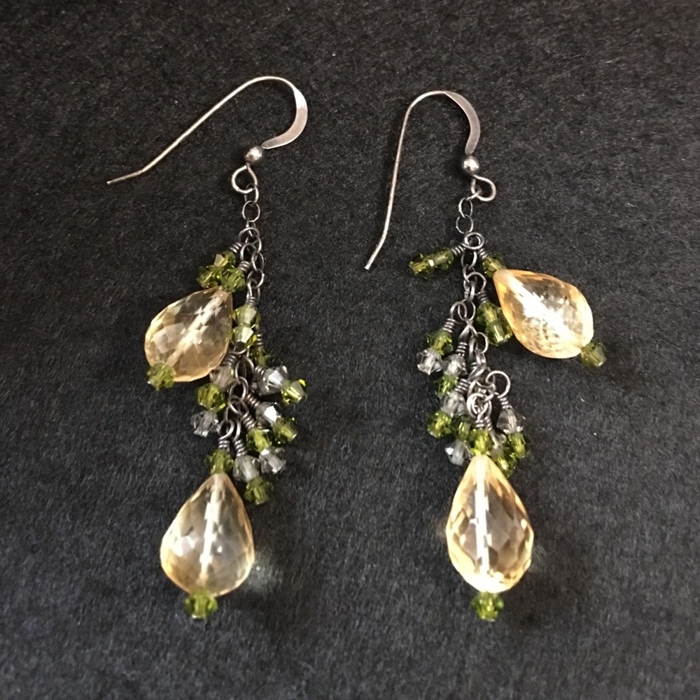 SS genuine natural gemstone Earrings