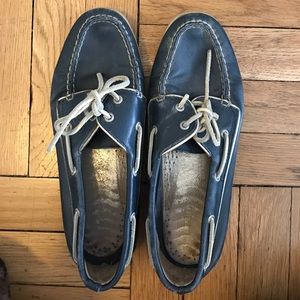 Sperry topsider navy blue boat shoes loafers