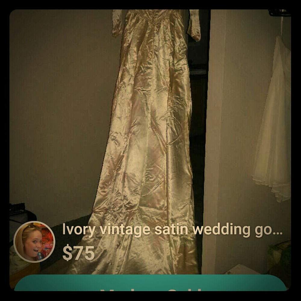 1950s satin wedding dress