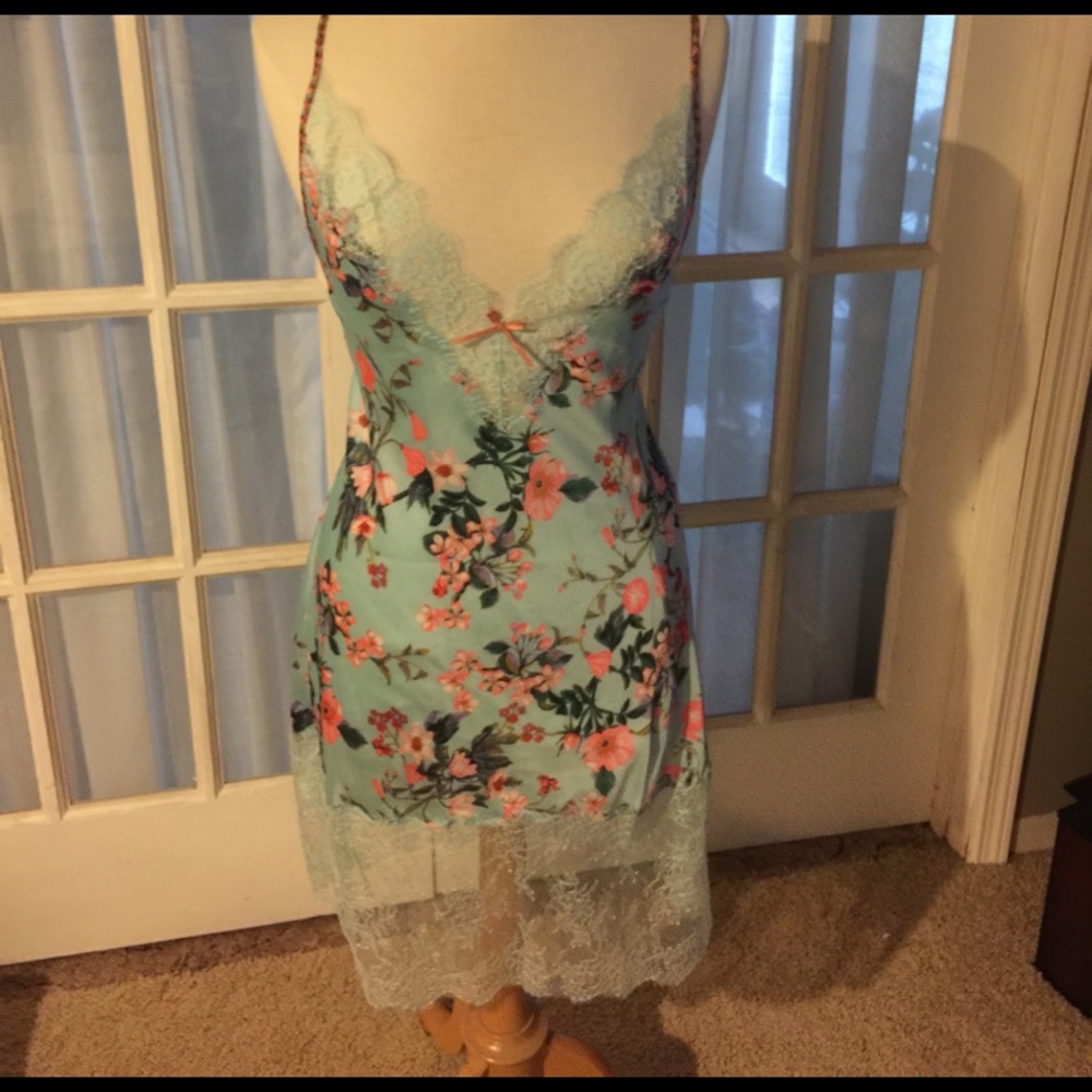 Lace and silk slip