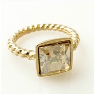 Jessica Elliot Swarovski Square Solitaire Ring
