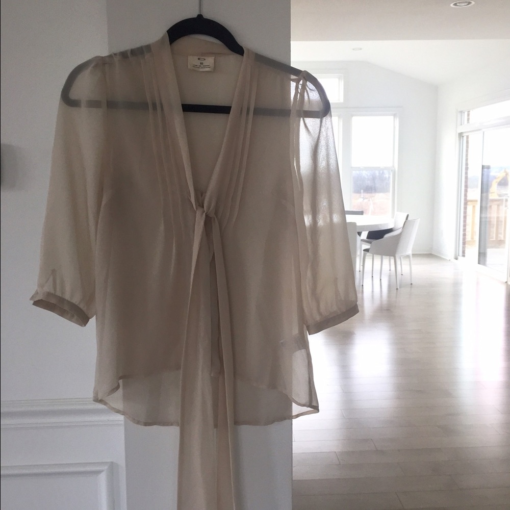Urban Outfitters sheer cream blouse