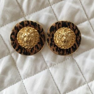 :: lion statement earrings ::