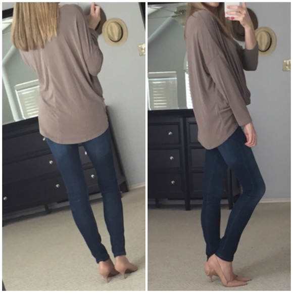 ⭐️LAST ITEM▫Taupe Knot Silky Tee - Picture 4 of 5