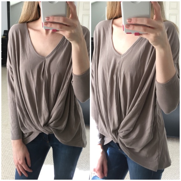 ⭐️LAST ITEM▫Taupe Knot Silky Tee - Picture 5 of 5