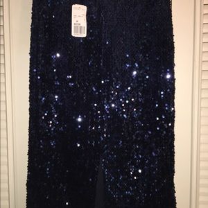 Sequined Skirt Navy Blue