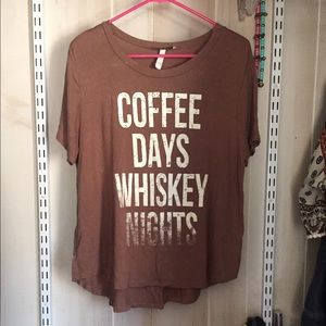 Coffee days whiskey nights - graphic t shirt