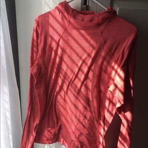 Striped stretch Columbia funnel neck hoodie