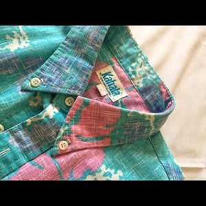 Kahala Teal and Pink Hawaiian Shirt 🌺