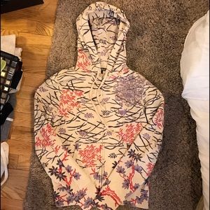 Lucky Brand Floral Zip Up Hoodie
