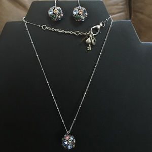 Fossil brand necklace and matching earrings