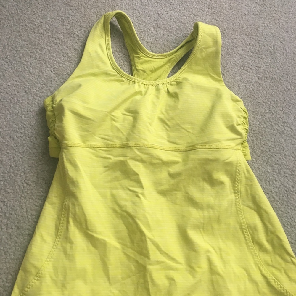 Yellow green lululemon workout top size 6