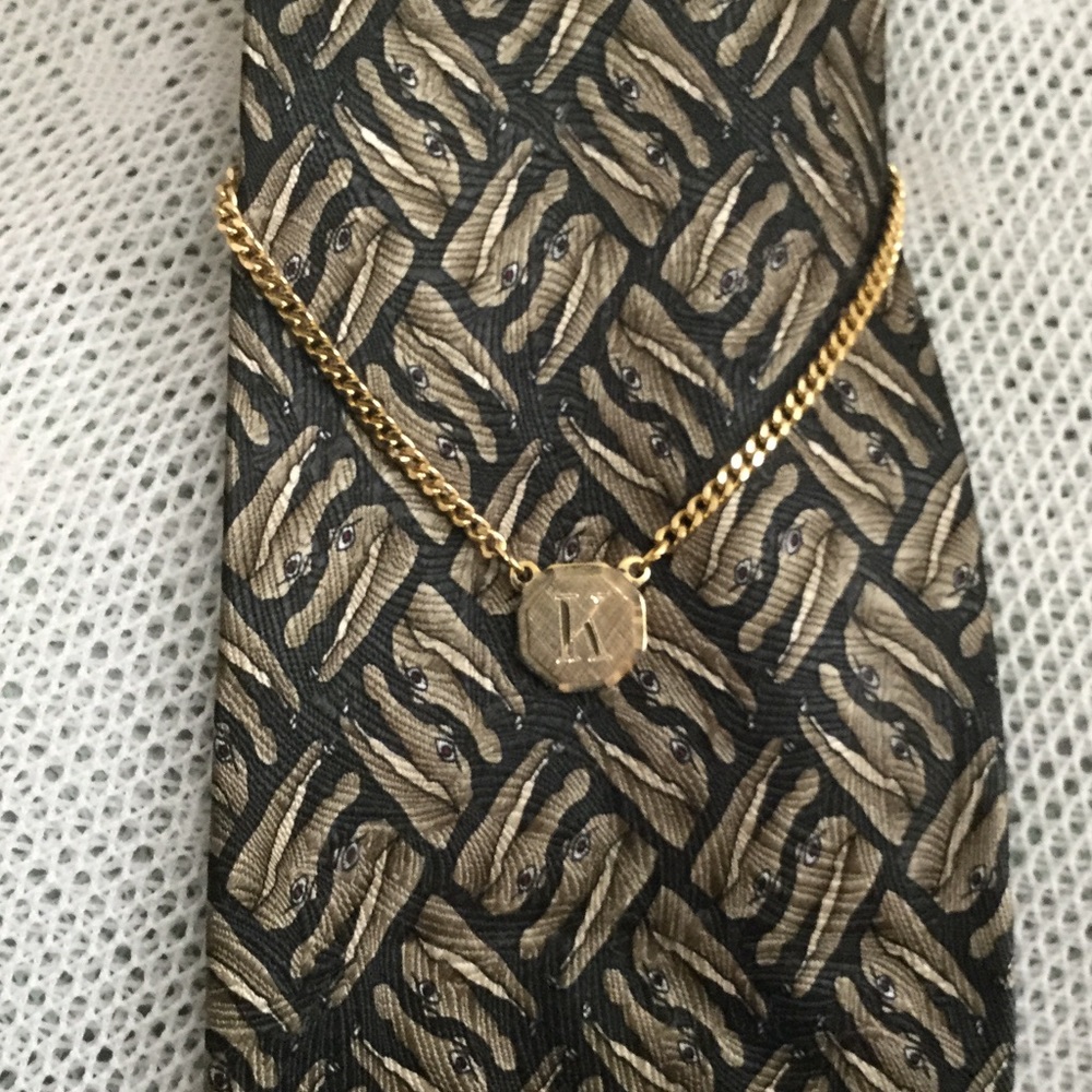 Gorgeous Gold Engraved "K" Tie Chain