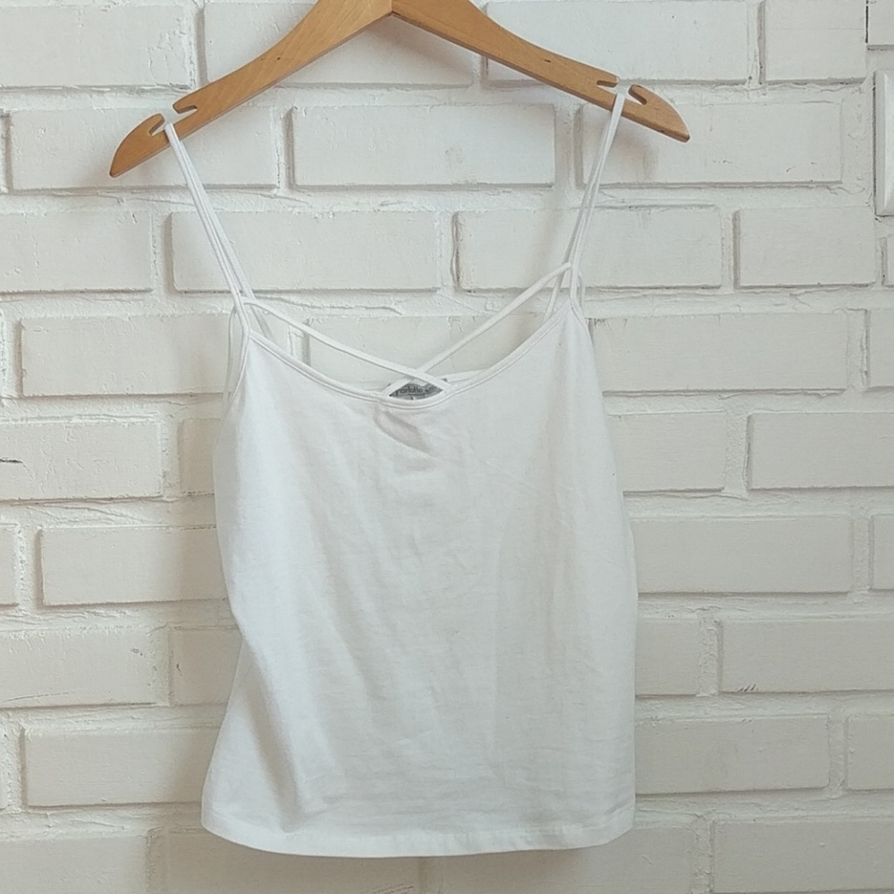 White strappy tank top