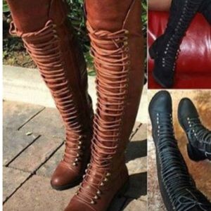 Over the knee, military boots, new