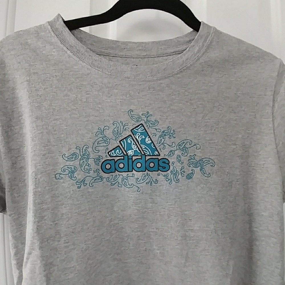 Adidas Gray and teal tshirt