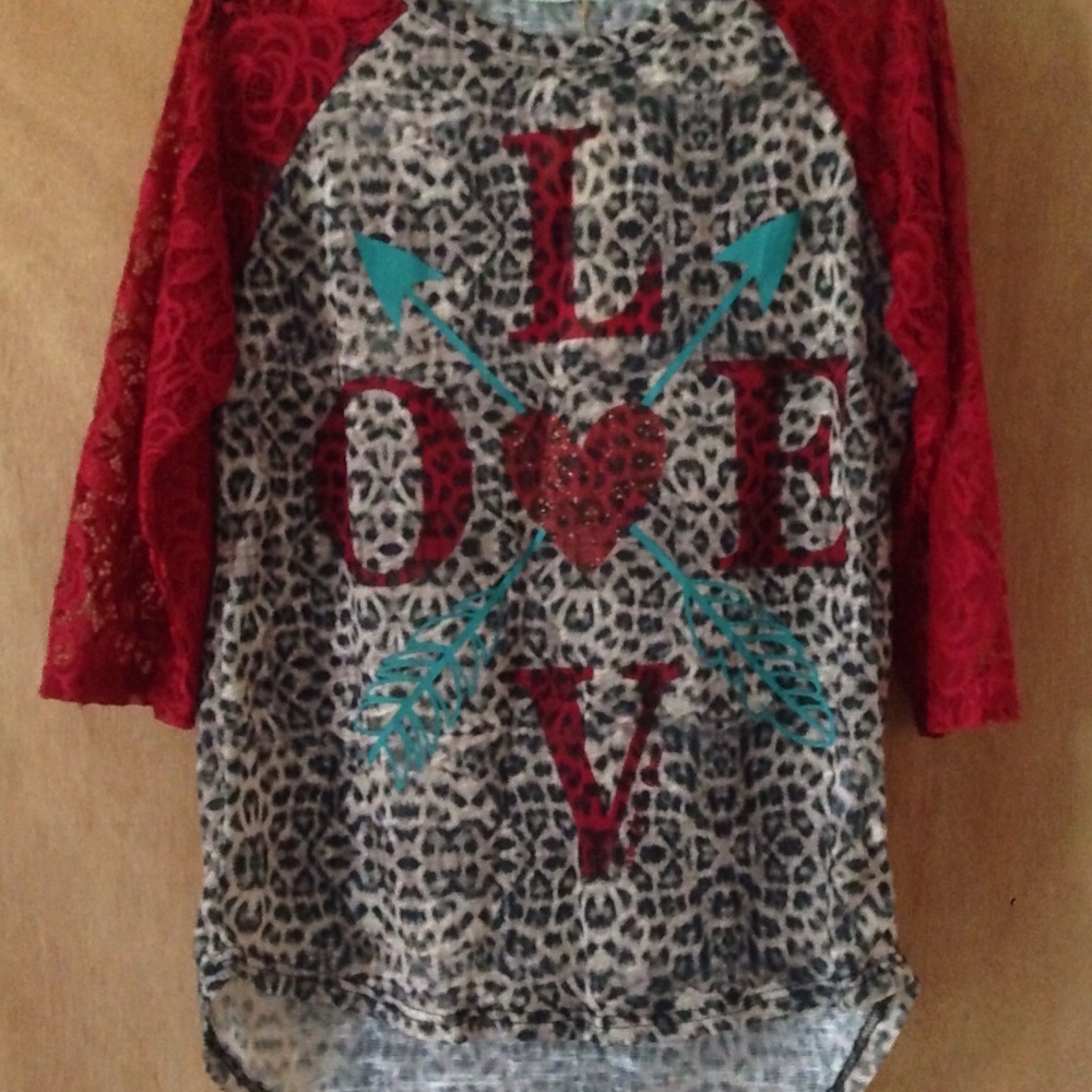 Never worn leopard baseball tee