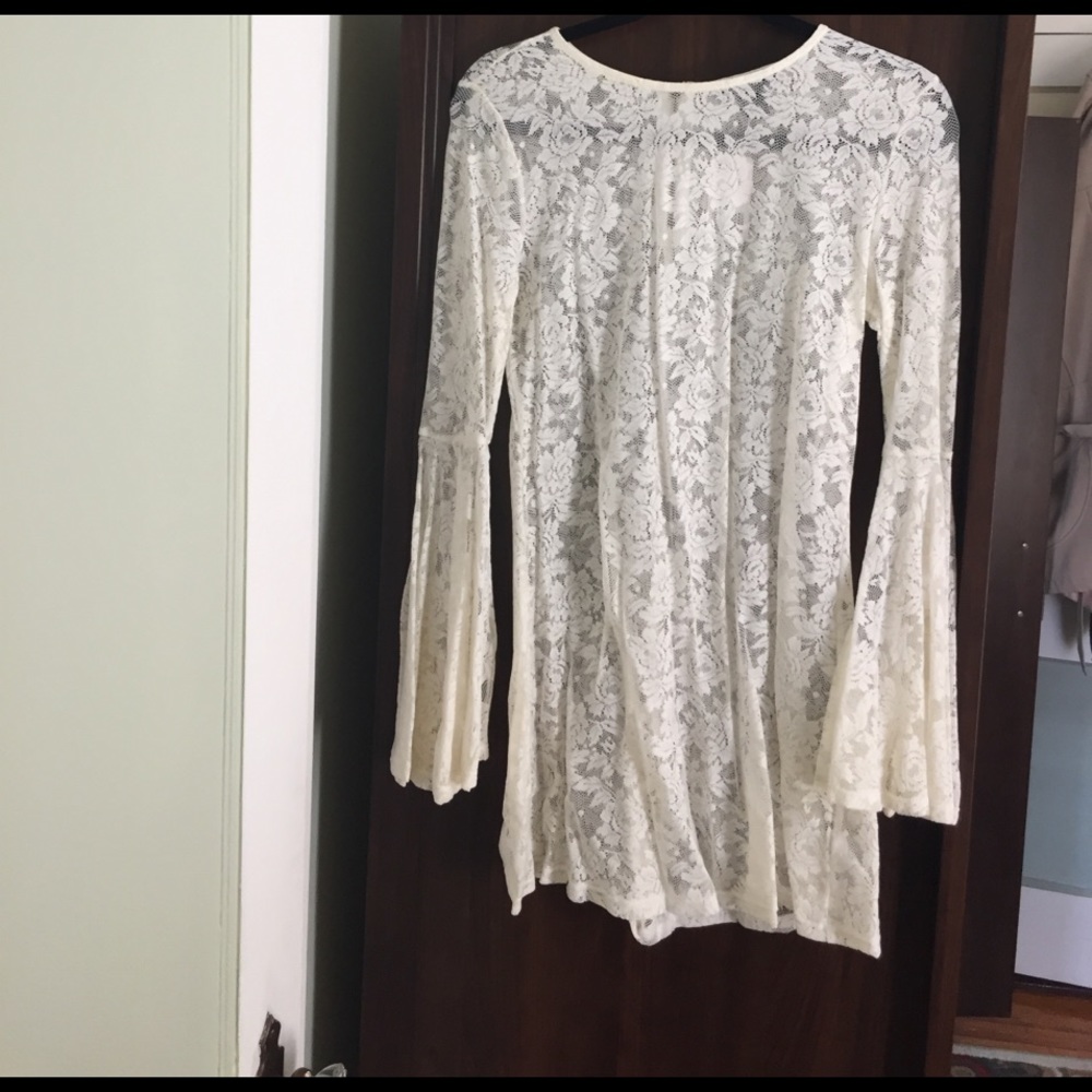 Boho cream knit tunic