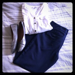 Merona Straight Leg Ankle Chino Pants in Navy