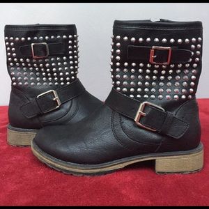 Black studded boots