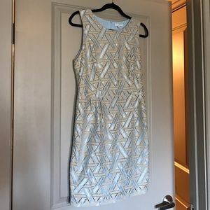 Cute tan and blue shift dress!!!