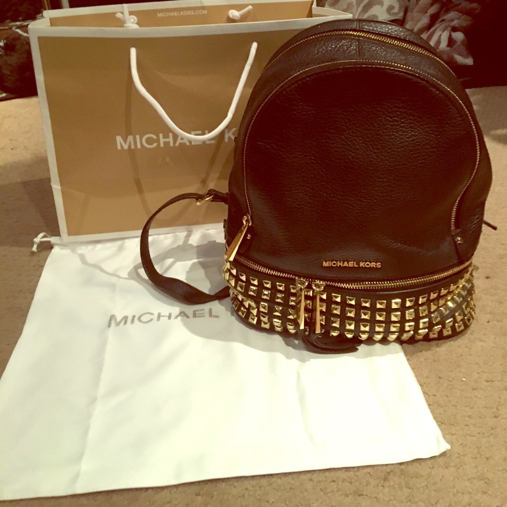 New Michael kors leather backpack