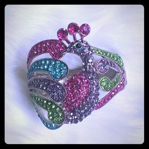 Crystal Bedazzled peacock bracelet