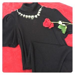 Amazing Short-Sleeve Black Sweater Dress