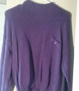 Deep Purple Sweater w/ Short Turtleneck