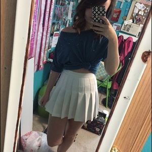 White AA tennis skirt!