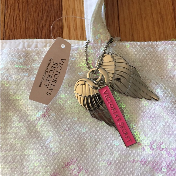 NWT Victoria's Secret White Iridescent Tote Bag - Picture 2 of 2