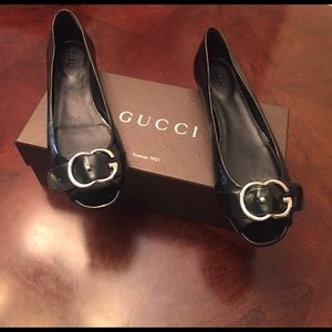 Gucci Patent Leather Interlocking G Flat