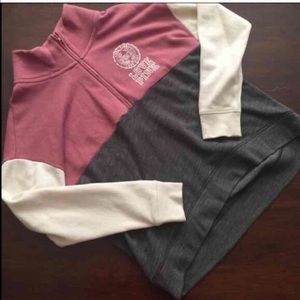 Mauve and grey PINK VS half zip.