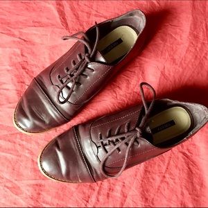 Forever 21 Classic Faux Leather Maroon Oxfords