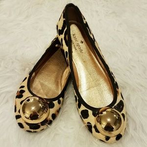 Like New Kate Spade Leopard Calf Hair Flats