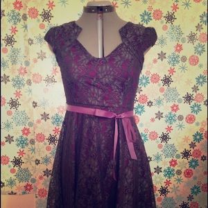 Modcloth purple lace a-line dress