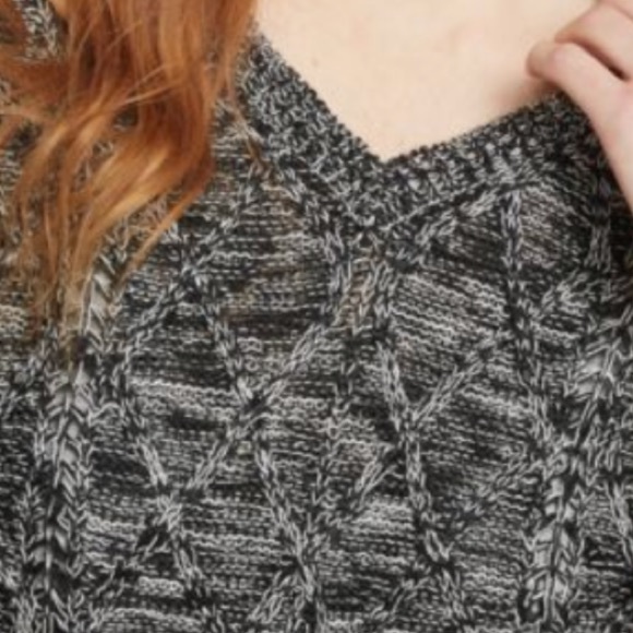 Plus Black Marbled Cable Knit Sweater - Picture 4 of 4