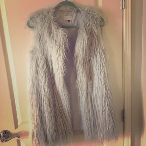 1.STATE faux fur long vest