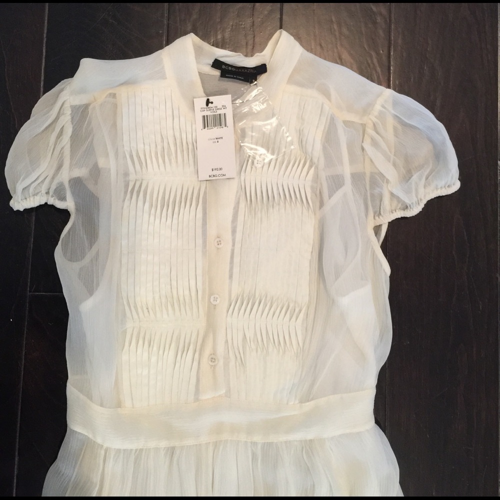 BCBGMaxAzria silk voile dress w/cap sleeves NWT